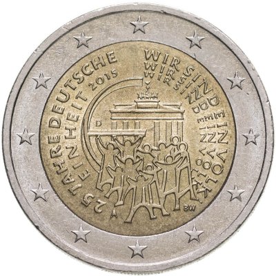 купить Германия 2 евро (euro) 2015 A 25 лет объединению Германии знак монетного двора: "A" - Берлин