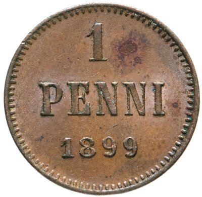 купить 1 пенни 1899, монета для Финляндии
