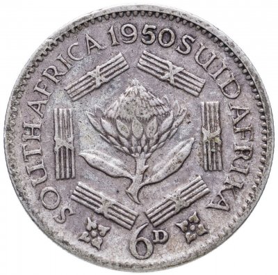 купить ЮАР 6 пенсов (pence) 1950
