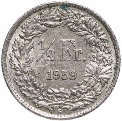 купить Швейцария 1/2 франка 1959
