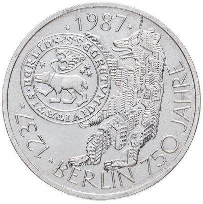 купить Германия 10 марок 1987 "750 лет городу Берлин"