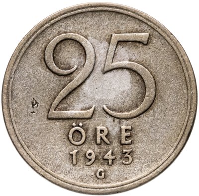 купить Швеция 25 эре (ore) 1943