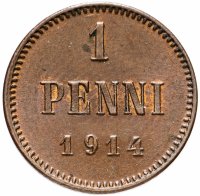 Купить 1 пенни 1914, монета для Финляндии