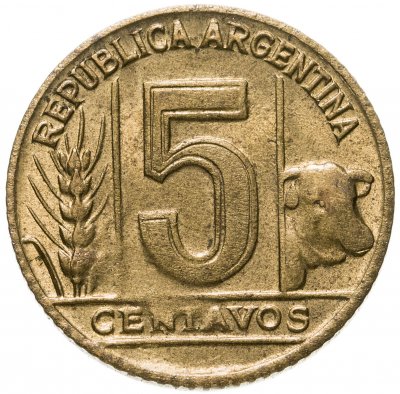 купить Аргентина 5 сентаво (centavos) 1950 алюминиевая бронза