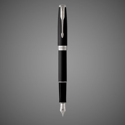 купить Перьевая ручка Parker Sonnet , Matte Black CT, перо: F, цвет чернил: black, в подарочной упаковке, Лаки и смолы: лак, латунь, нержавеющая сталь, палладий, позолота, позолота, 2026 г.