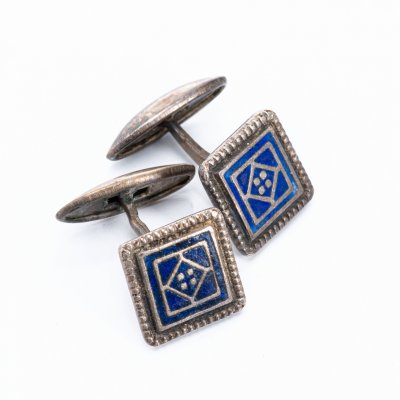 купить Запонки винтажные квадратной формы, металл, эмаль, СССР, 1970-1990 гг.