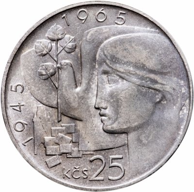 купить Чехословакия 25 крон 1965 "20 лет Освобождения Чехословакии"