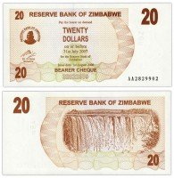 купить Зимбабве 20 долларов 2006 (Pick 40)