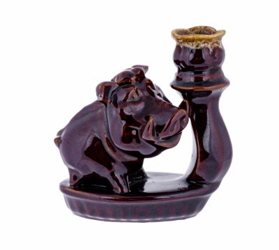 купить Подсвечник с фигурой кабана, фаянс, Россия, 2000-2019 гг.