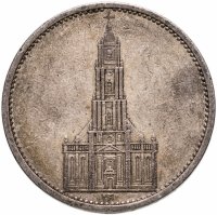 купить Германия (Третий рейх) 5 рейхсмарок (reichsmark) 1934 А "Гарнизонная церковь в Потсдаме", без даты на реверсе