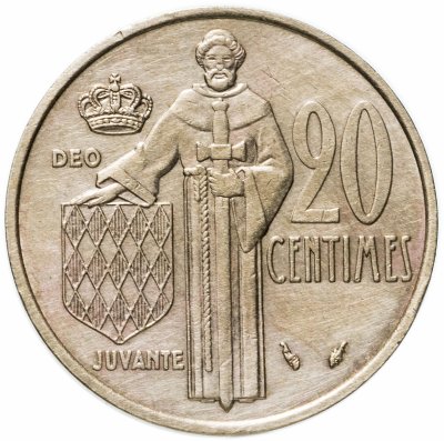 купить Монако 20 сантимов (centimes) 1976