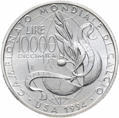 купить Италия 10000 лир (lire) 1994 "Чемпионат мира по футболу 1994"