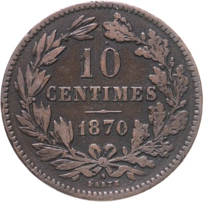 купить Люксембург 10 сантимов (centimes) 1870