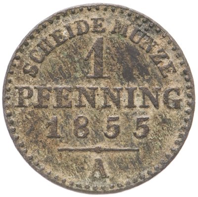 купить Германия 1 пфенниг (pfenning) 1855 A