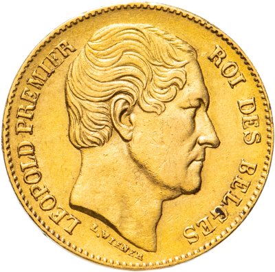 купить Бельгия 20 франков (francs) 1865 Авторская метка "L. WIENER"