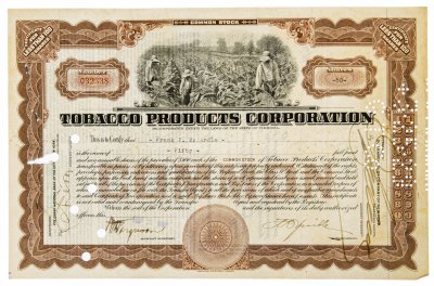 купить Акция США TOBACCO PRODUCTS CORPORATION, 1924- 1928 гг.