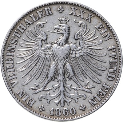 купить Франкфурт 1 союзный талер (vereinsthaler) 1860