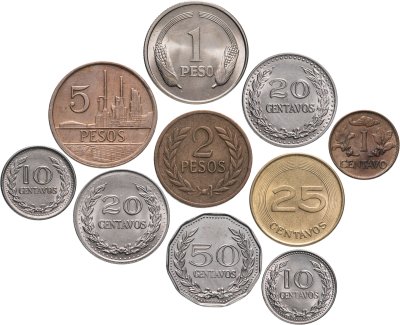 купить Колумбия набор 10 монет 1970 - 1981 гг (от 1 сентаво до 5 песо)