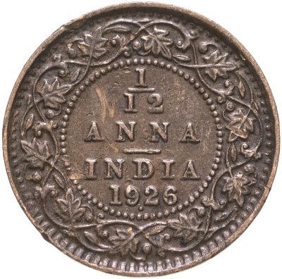 купить Британская Индия 1/12 анна (anna) 1926