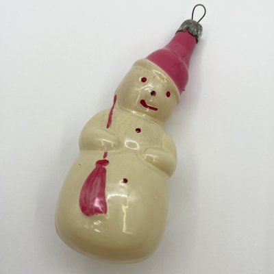 купить Ёлочная игрушка "Снеговик", стекло, краска, металл, СССР, 1970-1980 гг.