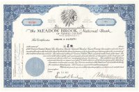купить Акция США Meadow Brook National Bank of Nassau County 1957- 1961 гг.