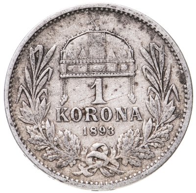 купить Австро-Венгрия 1 крона 1893, монета для Венгрии