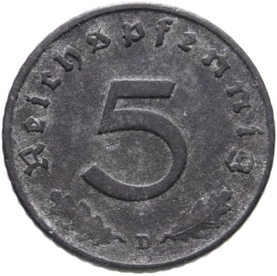 купить Германия, Третий рейх 5 рейхспфеннигов (reichspfennig) 1941, знак монетного двора: "D" - Мюнхен