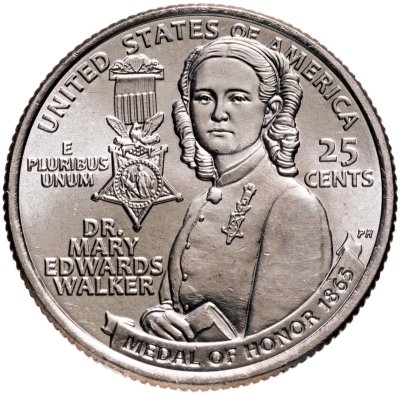 купить США 1/4 доллара (25 центов, квотер) 2024 P "Американские женщины - Хирург Мэри Эдвардс Уокер (13-я)