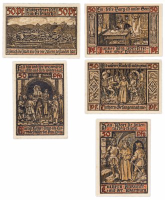 купить Германия (Тюрингия: Вартбург) набор из 5 нотгельдов 1921