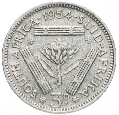 купить ЮАР 3 пенса (pence) 1954
