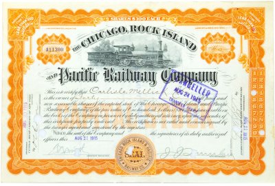 купить Акция США CHICAGO ROCK ISLAND AND PACIFIC RAILROAD, 1915-1917 гг.