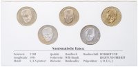 Купить Набор из 5 монет Германия 2 марки 1994 "Вилли Брандт, 45 лет Федеративной республике" все монетные дворы в буклете