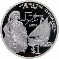 купить острова Кука 1 доллар 2009 "Генрих мореплаватель" Редкость
