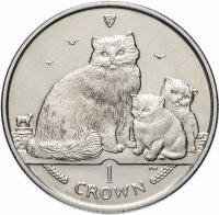 купить Остров Мэн 1 крона (crown) 2007 "Кошки - Рэгдолл"