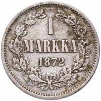 Купить 1 марка (markka) 1872 S, монета для Финляндии