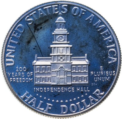 купить США 50 центов (1/2 доллара, half dollar) 1976 "200 лет независимости США" знак монетного двора "S" - Сан-Франциско