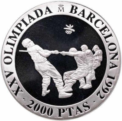 купить Испания 2000 песет (pesetas) 1992 "XXV Летние Олимпийские игры, Барселона 1992 - Перетягивание каната"
