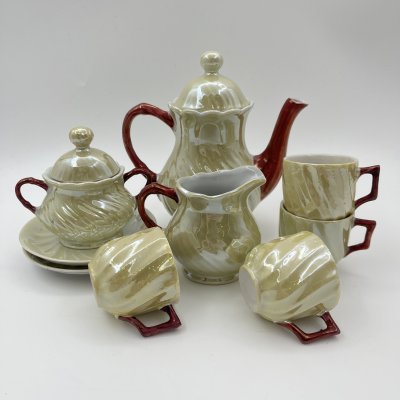 купить Сервиз детский (кукольный) на 4 персоны (9 предметов), фарфор, люстр, Западная Европа, 1970-1990 гг.