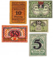 купить Германия (разные земли) набор из 5 нотгельдов 1920-1921