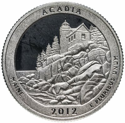 купить США 25 центов (квотер, 1/4 доллара, quarter dollar) 2012 Национальный парк Акадия