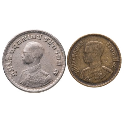 купить Таиланд, набор из 2 монет 50 сатангов и 1 бат 1957-1962 гг.