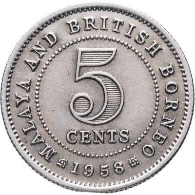 купить Малайя и Британское Борнео 5 центов (cents) 1958 Без отметки монетного двора