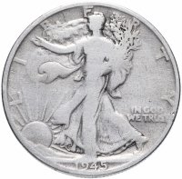 Купить США 50 центов (1/2 доллара, half dollar) 1945 "Шагающая свобода"