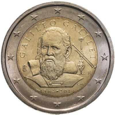 купить Италия 2 евро (euro) 2014 "450 лет со дня рождения Галилео Галилея"