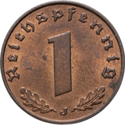 купить Германия (Третий рейх) 1 рейхс пфенниг (reichspfennig) 1938 J - Гамбург