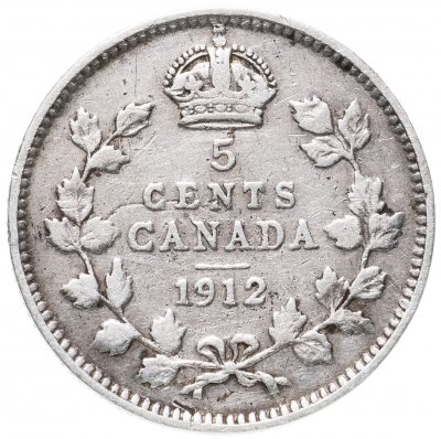 купить Канада 5 центов (cents) 1912