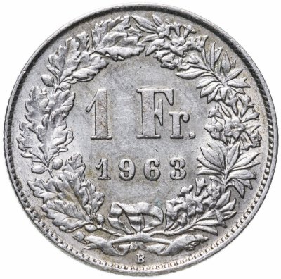 купить Швейцария 1 франк (franc) 1963