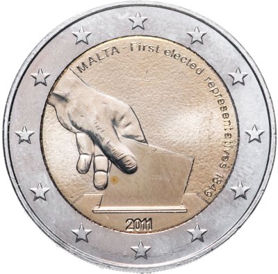 купить Мальта 2 евро 2011 "Первые выборы представителей в 1849 году"