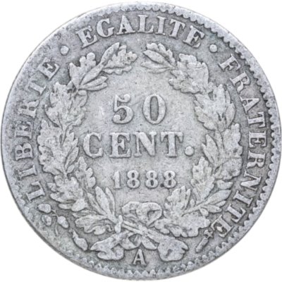 купить Франция 50 сантимов (centimes) 1888