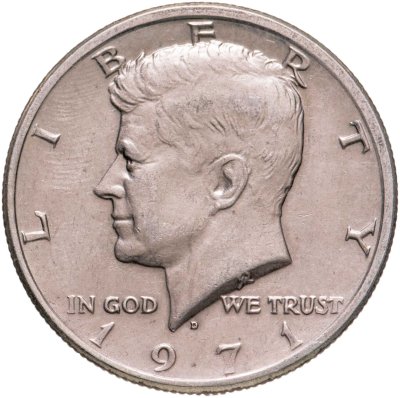 купить США 50 центов (1/2 доллара, half dollar) 1971 Kennedy Half Dollar (Кеннеди) знак монетного двора "D" - Денвер США